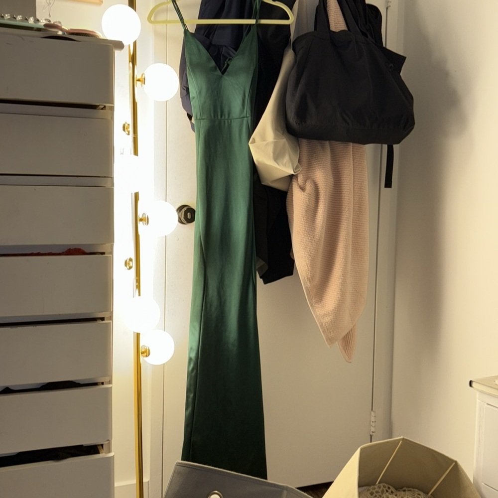 Windsor Elegant Green Satin Dress